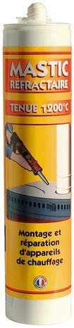 CARTOUCHE MASTIC COLLE REFRACTAIRE PATE PATEUX A BASE DE SILICE A LIANT CHIMIQUE 1200°C
