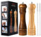 BINHAI Wooden Pepper Mill Set Salt Pepper Grinder Kit Manual Mills Solid with Strong Adjustable Ceramic Grinders 2 Piece 8 Inches