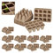 Relaxdays 2040 x Anzuchttöpfe, biologisch abbaubar, Aufzuchttöpfe für Pflanzen, eckig, Pflanztöpfe, Zellulose, H: 5cm, beige
