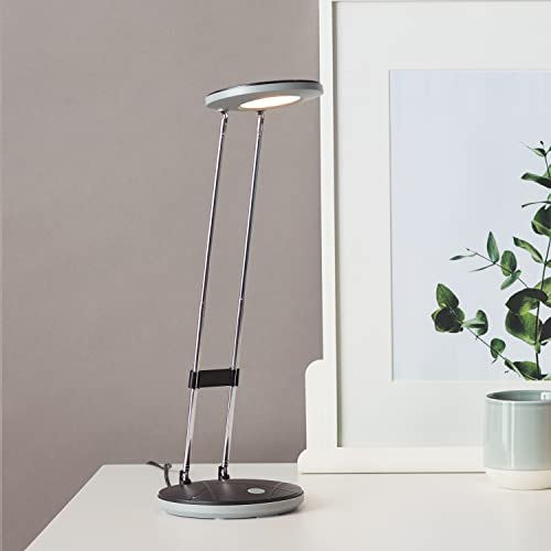 Brilliant Basic LED-bordslampa – funktionell bordslampa med teleskopstänger höjdjusterbar med plast/metall, i svart – Ø 12 cm & 24 cm höjd