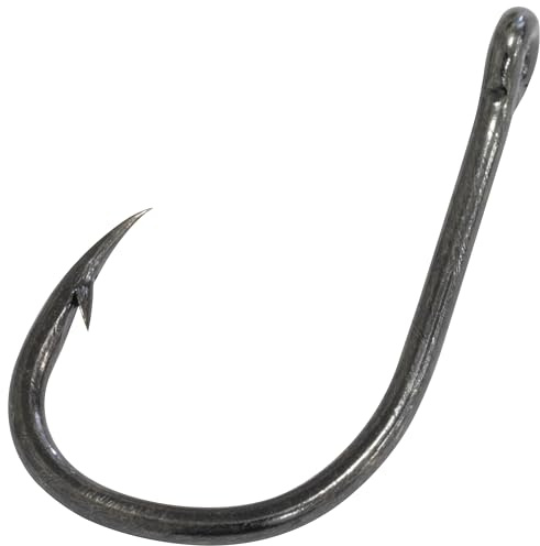 Aerzetix - C68828 - Set di 10 ami da Pesca semplici con Occhiello N3 con ardiglione - in Acciaio al Carbonio - Colore Nero - Gancio Canna da Pesca Hobby Tempo Libero