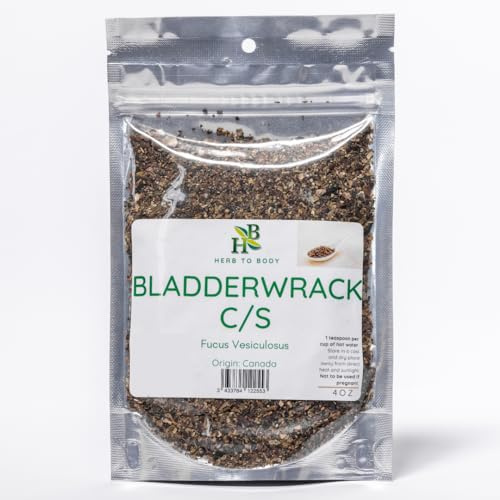 Herb To Body Bladderwrack Herb Cut & Sifted - 4oz, Wildcrafted Fucus Vesiculosus for Herbal Tea, Bladderwrack Tea, Seaweed Broths, Culinary Seasoning, and DIY Herbal Blends