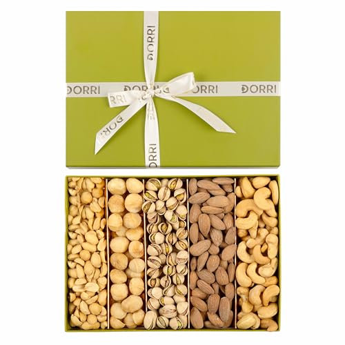 Dorri - Assorted Roasted & Salted Nuts 450g | Nuts Gift Set - Assorted Nut Gift Set - Natural Roasted & Caramelised Mixed Nut Selection Luxury Gift Box - Cashews, Peanuts, Pecans, Almonds