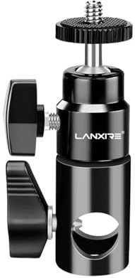 Lanxire Rapid Adapter Convert with 1/4 Screw Mini Ball Head, 16mm Light Stand Mount Adapter for Studio Monitor Stand, Camera Mount, Photo Studio Photography Light Stand