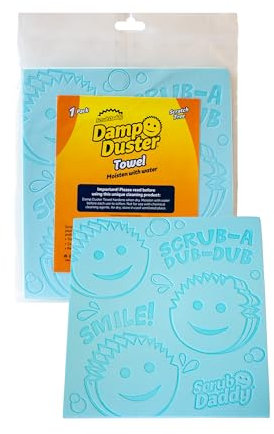 Scrub Daddy Toalla húmeda, plumero multiusos para limpieza, limpiador veneciano y de madera, esponja estriada para rejillas de ventilación, radiador, zócalos, espejos, productos de limpieza del hogar,