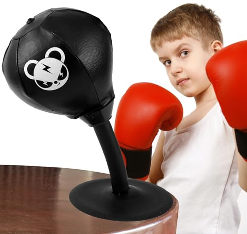 Desktop Punching Bag, Super Strong Suction Boxing Bag Speed Balls, Stress Buster Sandbag Punch Bags with Suction Cup for Office Table and Counters, Fun Gift for Kids, Teenagers, Adult(bear)