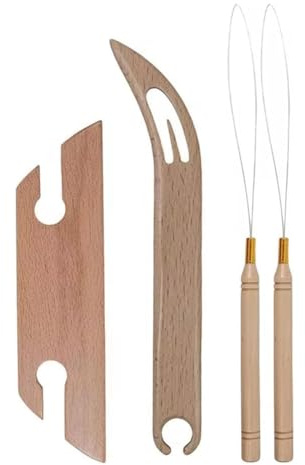 Boddceto Kit de Navette de Tissage Professionnelle en Bois Biseauté, Outils de Métier à Tisser à Tricoter pour Accessoires de Tissage