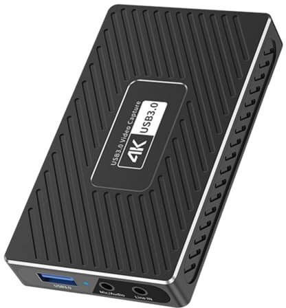 Fangxuee 4K HD-Videoaufnahmekarte USB3.0, Live-Streaming Von Spielen und Videoaufnahme mit Mikrofon-Line-Eingang