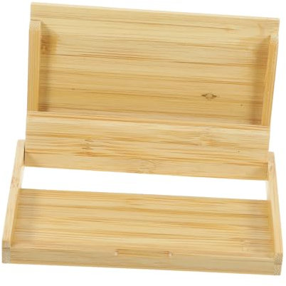 CANIGHT Visitenkartenetui Aus Bambus Kartenhalter Für Männer Platzsparend Und Stabil Visitenkartenbox Für Schreibtisch Langlebig Und Schlicht