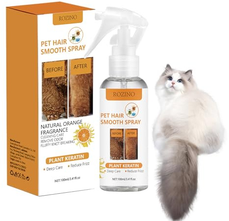 Dog Groom - Spray anti-opaco senza risciacquo per animali domestici da 100 ml, balsamo districante senza risciacquo, balsamo sgrassante e lucidante, trattamento per la cura del pelo del gatto, trattam