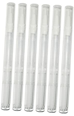 DEARMAMY 6pezzi Penne Trasparenti Vuote Da Penna Per Per Unghie Vuota Con Punta Pennello Contenitori Per Cosmetici Applicatori Per Lucidalabbra e Essenziali Tubi Per Liquidi
