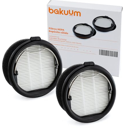 BAKUUM Pack de 2 Filtros para Conga Rockstar 9500 Advance Ergowet | Rockstar 11500 Odyssey Ergoflex | Rockstar 11500 Odyssey Ergowet (no valido para 9500 Lunar ni para 11500 Odyssey Station)