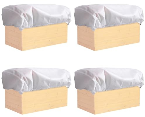 Whemyreat Lot de 4 housses rectangulaires pour jardinières d'hiver, housses de protection contre le gel avec cordon de serrage, grande couverture de jardinière d'hiver, sac de protection contre le gel
