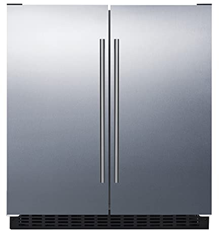 Summit 30 Built-In Refrigerator-Freezer, Side-by-Side Undercounter Refrigerator - Freezer, 5.4 cu. ft. Capacity, Stainless Steel - FFRF3075WSS