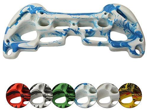 ALPIDEX Trainingsboard Griffbrett 48/32,5 x 20 x 7,5 cm Hangboard Fingerboard Griffboard - weiß-blau