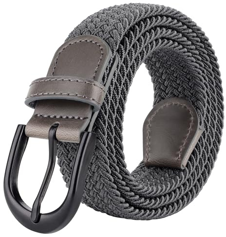 Mile High Life Ceinture Élastique Extensible Tressée Boucle de Ceinture Noire Ovale Mixte