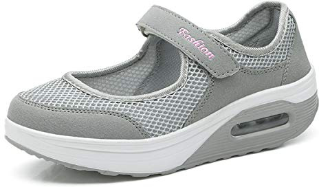 Kimily-UK Femme Ballerines Léger Chaussures Mailles Baskets Mode Respirantes de Plein Air Chaussure de Course pour Marche Dame Printemps Eté Mode Comfort Sneakers Fitness Gym Baskets Compensée
