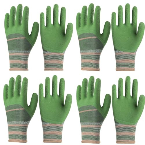 zdpxbji 4 Pairs MULTI-PURPOSE GLOVES Gardening Gloves for Men and Women (Green) (green)