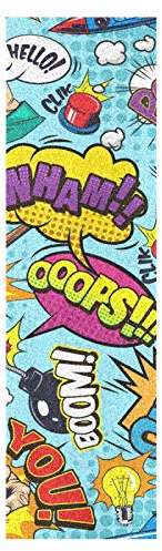 Mnsruu Mode Pop Bunte Welt Skateboard Griffband Sandpapier Griptape Rutschfestes Blasenfrei Blatt 1 Stück Longboard Aufkleber Scooter 22,9 x 83,8 cm