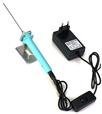 QWORK Styroporschneider,10 cm elektrischer Schaumstoffschneider,100-240 V / 15 W für Styroporbogen, EU Stecker