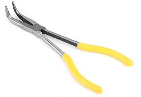 Lange Zange, gebogene Spitzzange, 3 Stück extra lange 270 mm Zange 45/90 Grad gebogene Spitze oder O-förmige Spitze für Handwerksreparatur (90 ° Kurve)