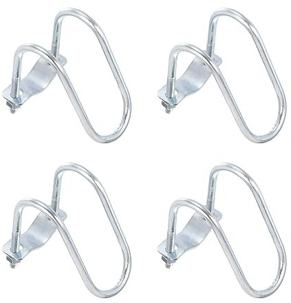 sourcing map Cross-Connector Vertical Pipe Clip, 4pcs Fit 1-5/8(42mm) to 1-5/8(42mm) Crossover Buckle Steel Cross Pipe Clamp for Greenhouse Awning Frames