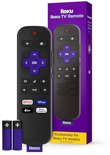 Roku TV Remote Control (Official Manufacturer Product) - Simple Setup, & Pre-Set App Shortcuts - Replacement Remote Compatible with RokuTV Models ONLY (Not Roku Players)
