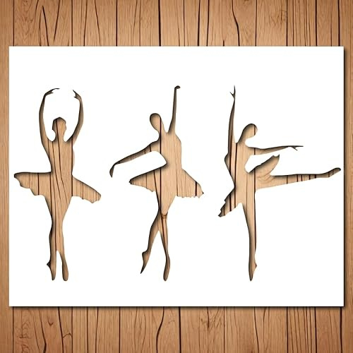 Ballerina Stencil | Reusable Ballerina Dancer Ballet Stencils for Painting on Wood, Glass, Wall, Rock, Fabric, Walls, Canvas, Glassware | Dancer Silhouette Stencil Template (5x 8)