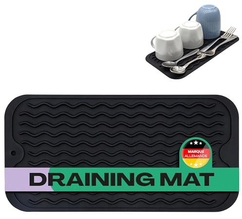 Tappetino Scolapiatti in Silicone 30x15 cm - Antiscivolo per Lavello Cucina, Asciuga Piatti e Sgocciolatoio, Multiuso, Facile da Pulire, Tappetino Drenante per Bar e Ristoranti