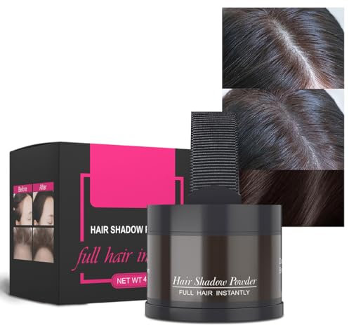 Hairline Powder, Root Touch Up powder, root Cover Up Hairline Quickly Cover Hairline for Thinning Hair, Eyebrows & Beard Line, Hair Colour touch up for Women and Men (Dark Brown)