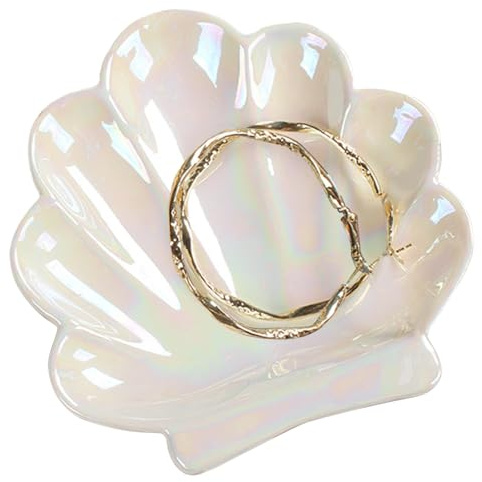 Birthday Friendship Gifts for Women Girls Her Cute Vanity Organiser Room Home Decor Aesthetic Bathroom Accessories Ceramic Shell Trinket Dish Jewellery Tray Christmas Valentine's Mothers Day Gifts