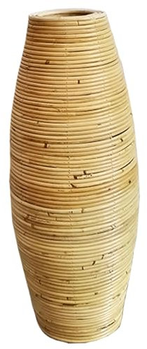 Vaso per pavimenti, vaso di rattan, vaso da pavimento alto 19,7 pollici, vaso di vimini intrecciato per decorazioni per la casa, vasi di fiori di Pampas secchi decorativi artistici per il centrotavol