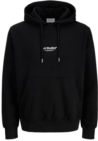 JACK & JONES Sudadera con Capucha para Hombre Jjesoho Noos, Negro, XS