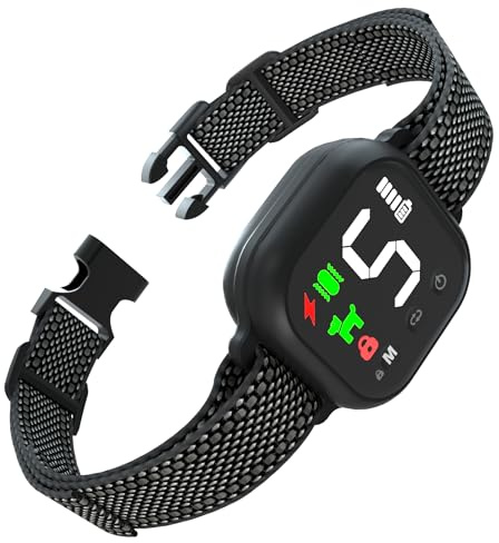 Meloive Collier Anti Aboiement Chien,Collier Anti-aboiement Intelligent,4 Modes Son/Vibration/Choc Statique,IP67 Étanche et Rechargeable pour Petit Gros Chien,Noir