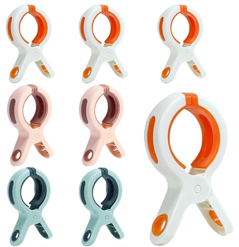 Luxoraiova 8 Stück Handtuchklammern für Strandliegen, Winddicht Wäscheklammern rutschfeste Wäscheklammern Große, für alltägliche Wäsche, Badetücher, Bettwäsche und Dicke Kleidung