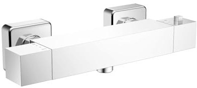 YOOZENA Thermostatic Shower Mixer,Hot & Cold Water Mixer Tap Constant Temperature Control for Bathroom,Brass Shower Mixer Bar,Chrome