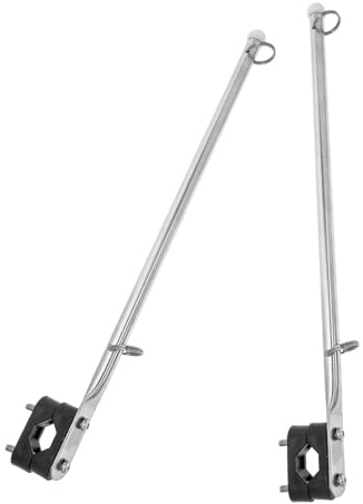 WHAMVOX Kit de 2 Mâts de Drapeau pour Bateau en Acier Inoxydable 385 CM – Support de Pavillon pour Bateaux Compatible Mâts 7/8 à 1 Pouce – Accessoire Robuste pour Yachts et Voiliers en