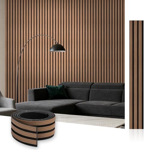 WoStick 3D-väggpaneler, självhäftande, dekorativa träpaneler, vägg, väggpaneler, träutseende, för väggar (2,5 meter/rulle)