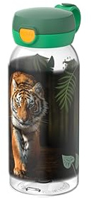 Mepal - Dricksflaska med Flipplock Campus - Locket Öppnas med en Knapptryckning - För Kolsyrade Drycker - Vattenflask - Läckagesäker och Diskmaskinssäker - 600 ml - Wild tiger