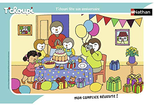 Nathan - Barnpussel - 15-delad ram - T'choupi firar sin födelsedag - Flicka eller pojke från 3 år - Pussel av hög kvalitet - Tjock och hållbar kartong - Vardag & familj - 86070