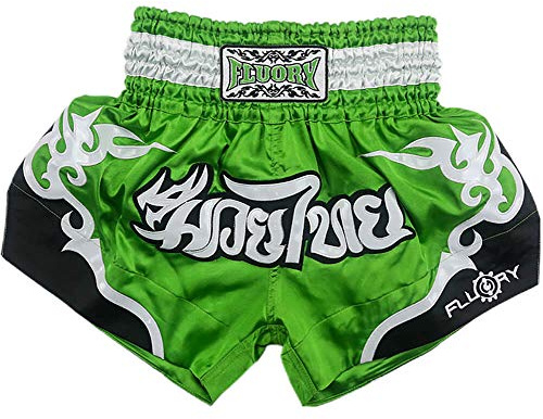 FLUORY Muay Thai Shorts, Tear-Resistant Boxing Shorts MMA Fight Kick Clothing for Men Women Kids Martial Art Training Grappling.