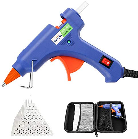 Pistola de Silicona, Dweyka Mini Pistola de Pegamento 20W, viene una Bolsa y 75 Psc Barras para Manualidades DIY, Arte, Reparaciones, decoración del Festival