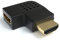 JAMEGA - HDMI Winkel Adapter | Links 90° Grad Flach von A Buchse zu A Stecker 19pol | Konverter 1080p Full HD 4K Ultra HD Vergoldete Stecker