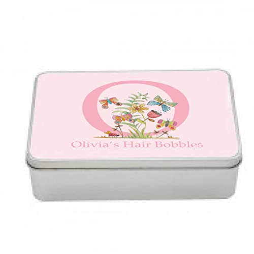 Personalised Butterfly Tin-Treats Tin-Jewellery Box-Pencil Tin-Storage-Bits and Bobs-Hair Tin-Girls Birthday gift.