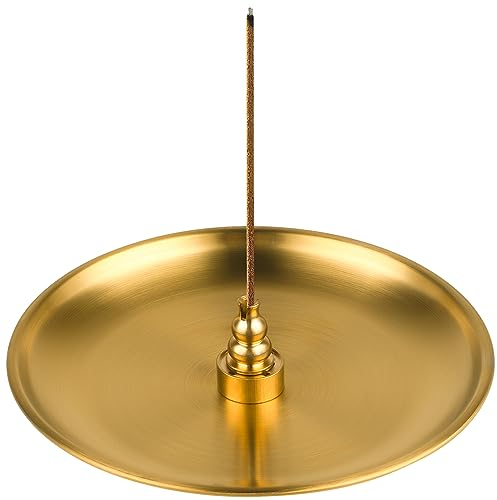 SLKIJDHFB 3-in-1-Räucherstäbchenhalter, Messing-Räucherstäbchenbrenner mit 5,51-Zoll-Eschenfänger aus legierter Asche Geeignet für Räucherstäbchen, ideal für die Inneneinrichtung