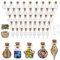 REFORUNG 50 Stk Mini Glasflaschen Mit Korken Kleine Glasflasche Glas Wunschflaschen Fläschchen Reagenzglas Gewürzgläser Glasbehälter mit Augenschrauben Schnur Trichter für DIY Basteldekoration Party