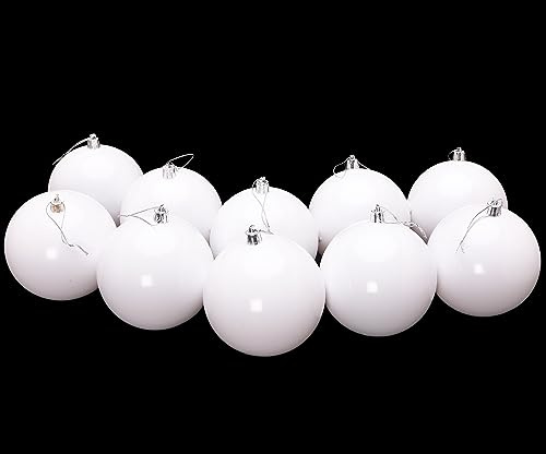 Toyland® 10 palline di Natale colorate extra large da 100 mm - Decorazioni per l'albero di Natale (Bianco)