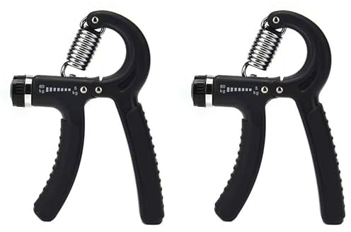 DOETYD 2PCS Hand Grip Strengthener Forearm Strengthener Grip Strength Trainer, Adjustable Resistance 11-132Lbs (5-60kg) Finger Exerciser Black