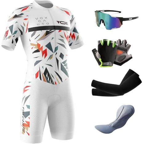 Cykling, skinndräkt, gel, vadderad, triathlon kostym, herr, triathlon triathlon tri-dräkt, kortärmad, snabbtorkande, cykling skinndräkt med 3 bakfickor, för cykelträning, Typ-1, XL