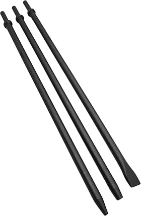 Pneumatic Taper Punch and Air Cold Chisel Three-Piece Set，7/32-inch Point Tip，3/8-inch Point Tip，3/4-inch Flat Chisel，18-inch Long，Cr-Mo Alloy Steel